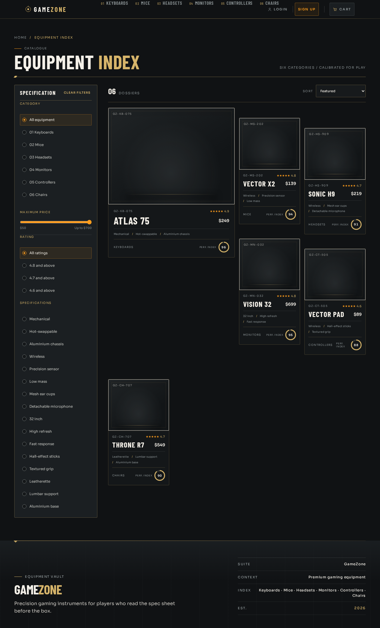 product listing page design preview