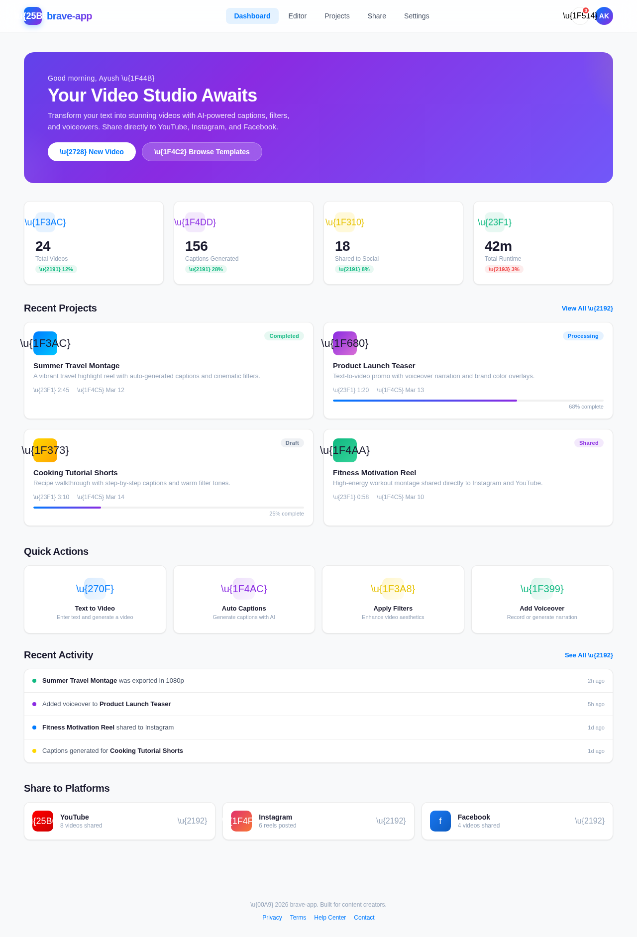 Dashboard design preview