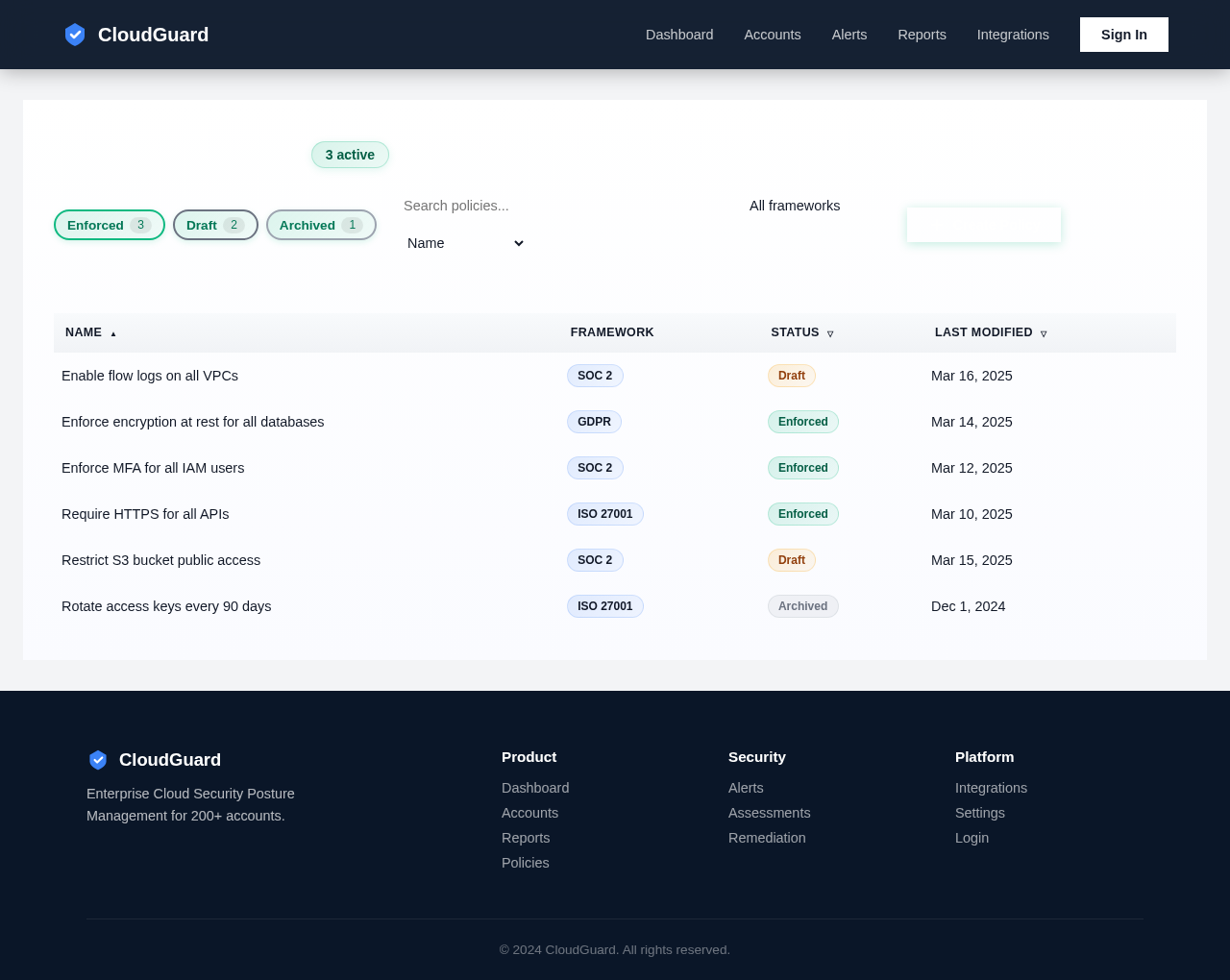 Policies design preview