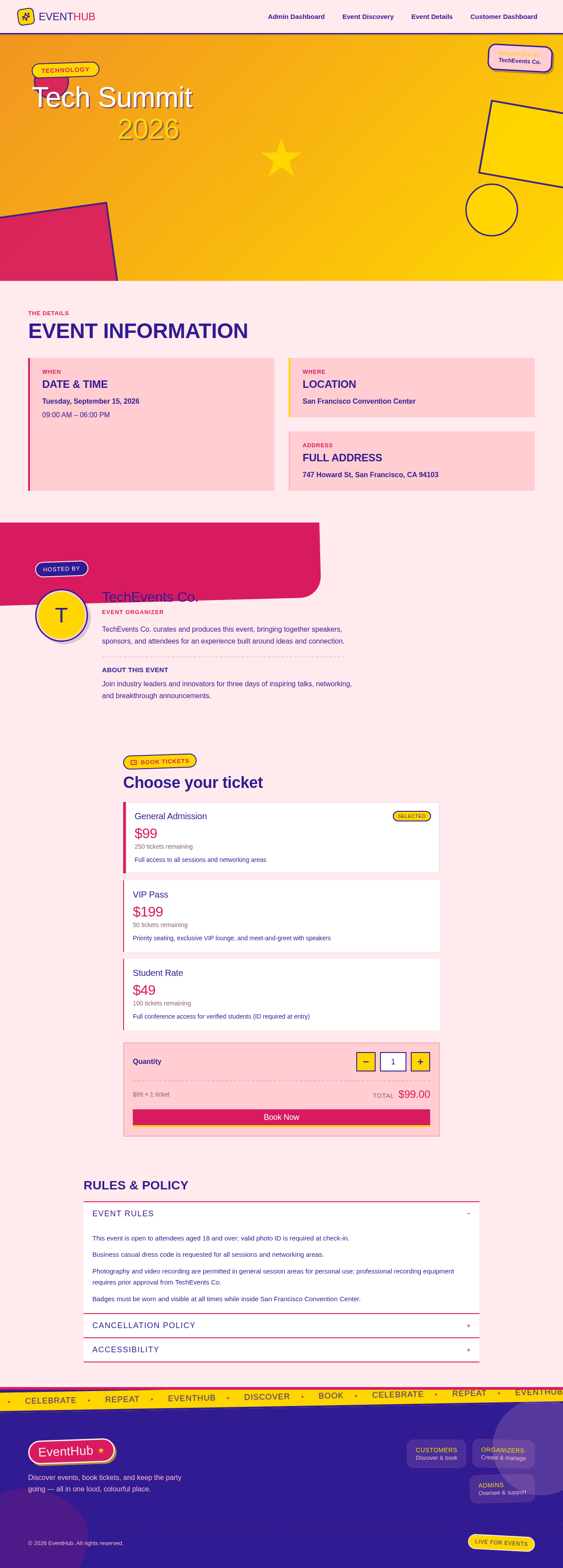 Event Details design preview