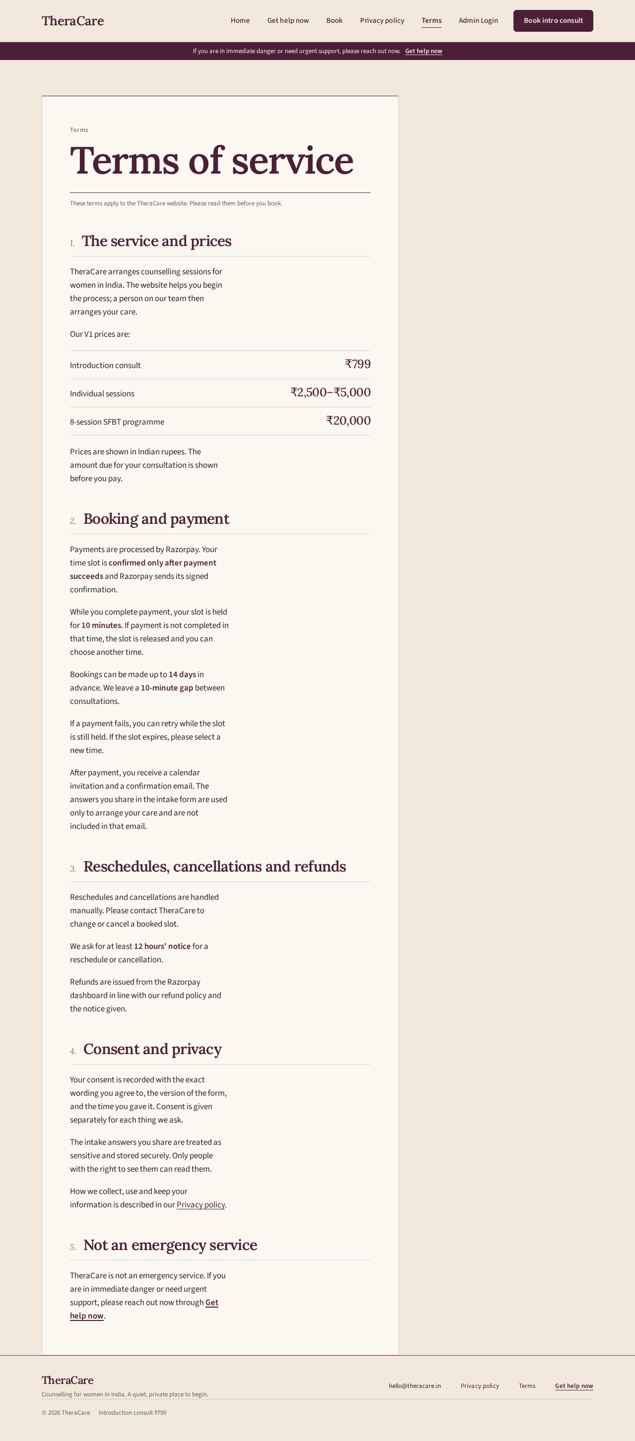 Terms design preview