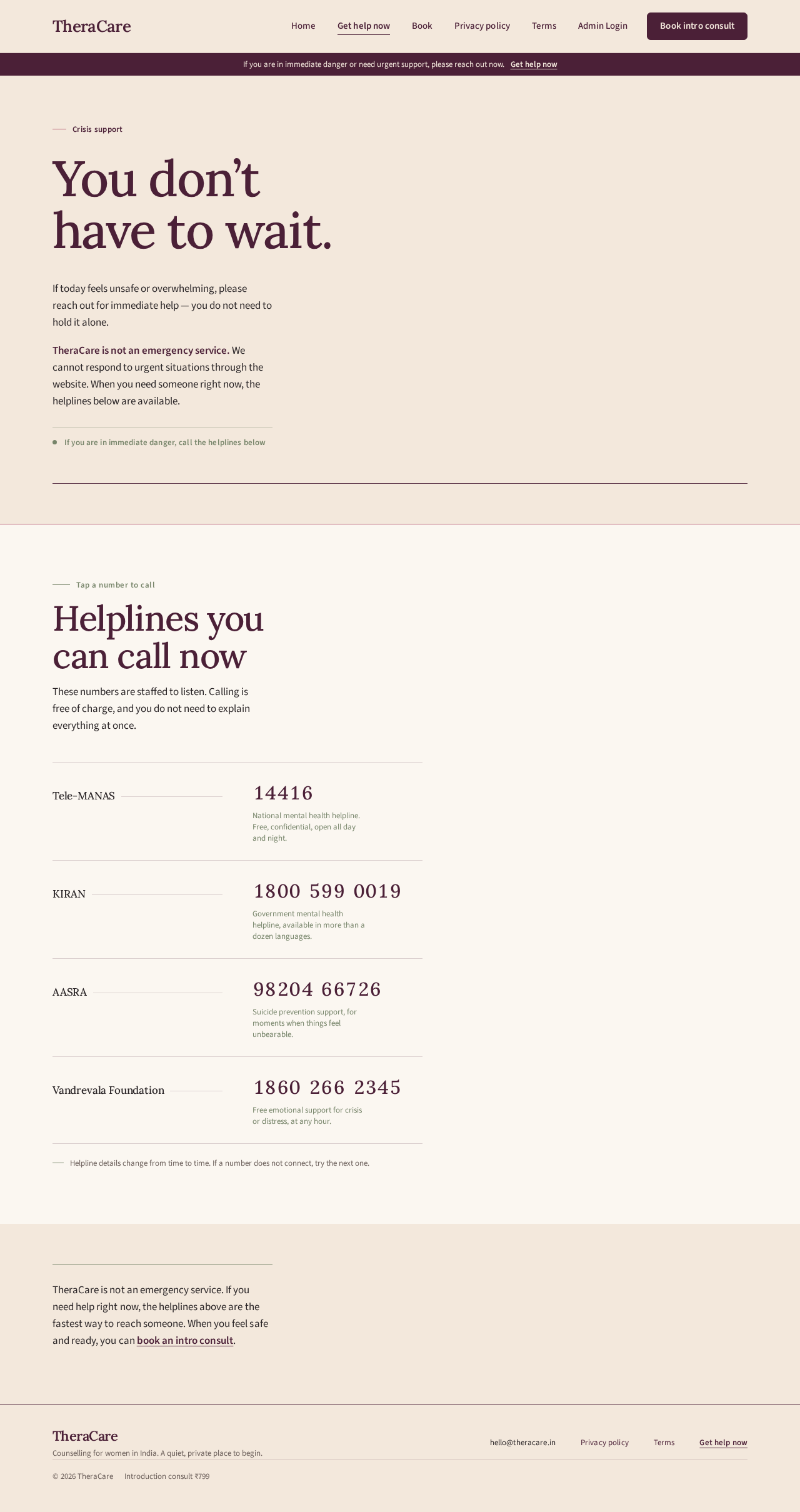 Get help now design preview