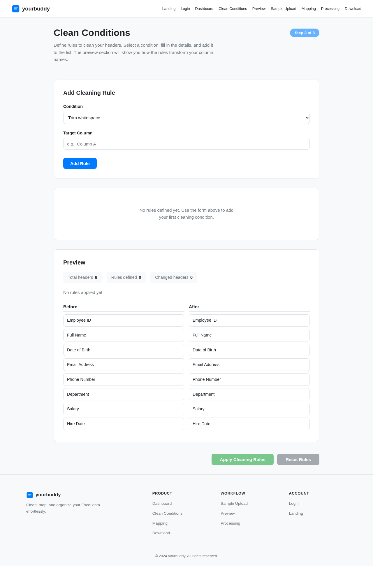 Clean Conditions design preview
