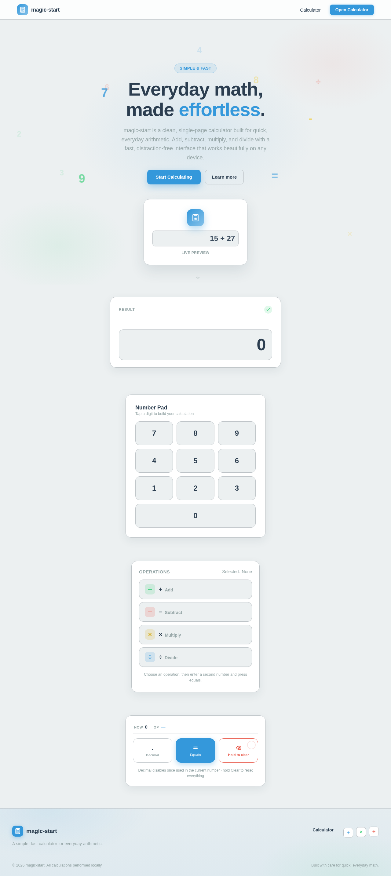 Calculator design preview
