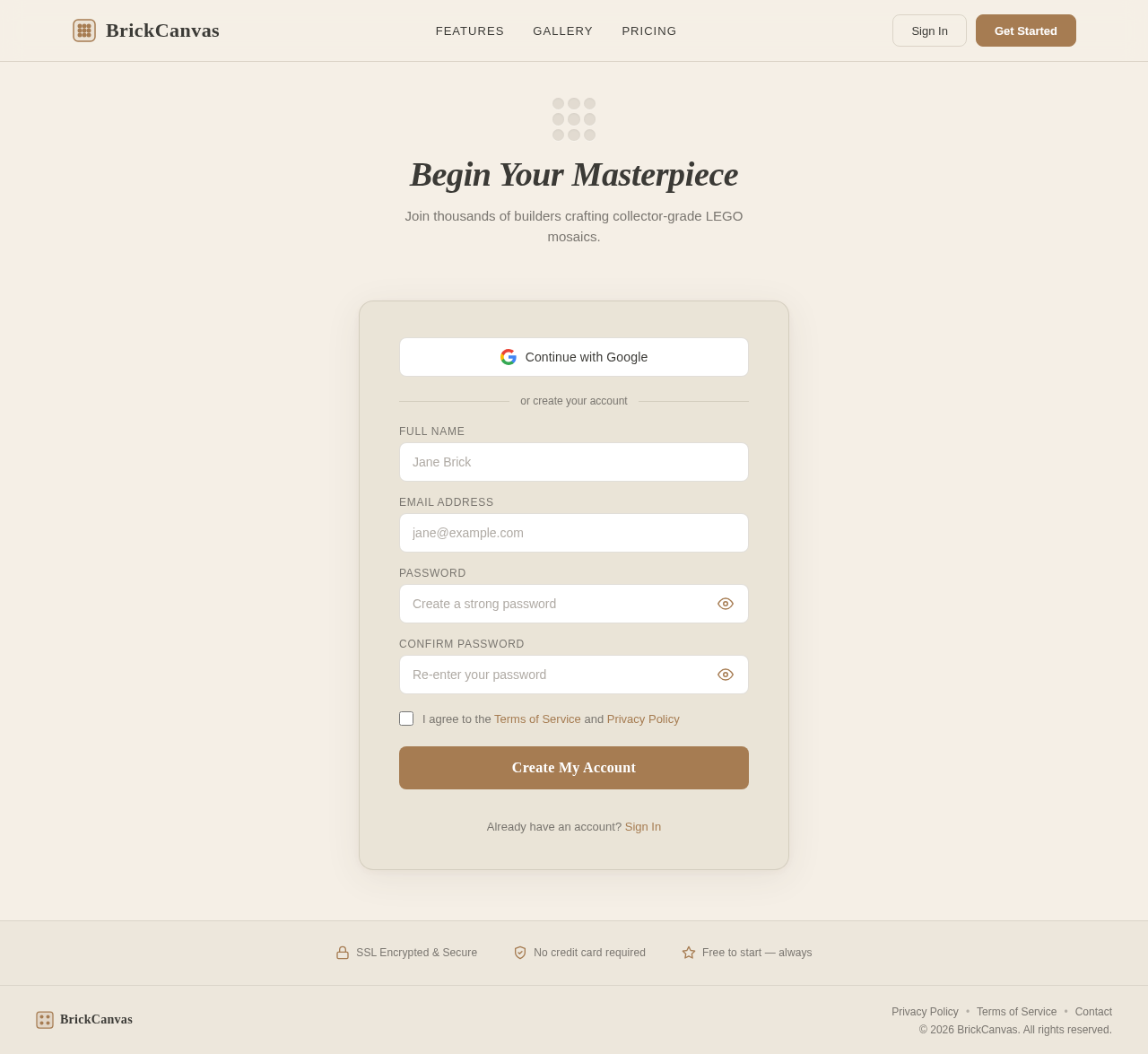 Signup design preview