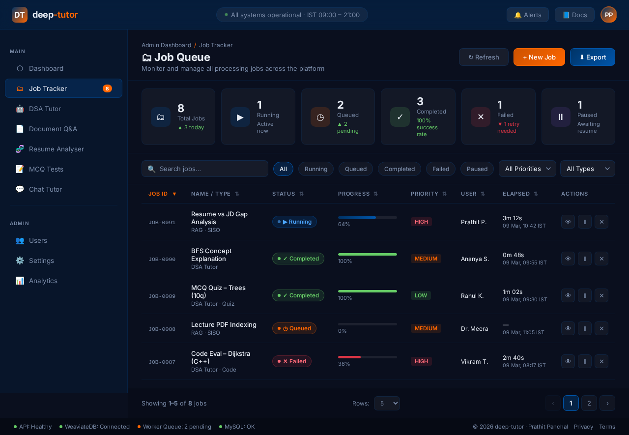 Job Tracker design preview