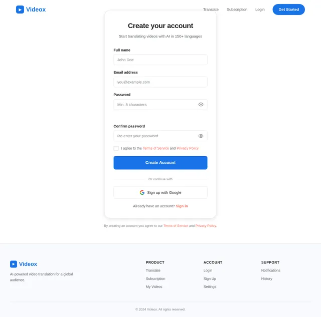 Signup