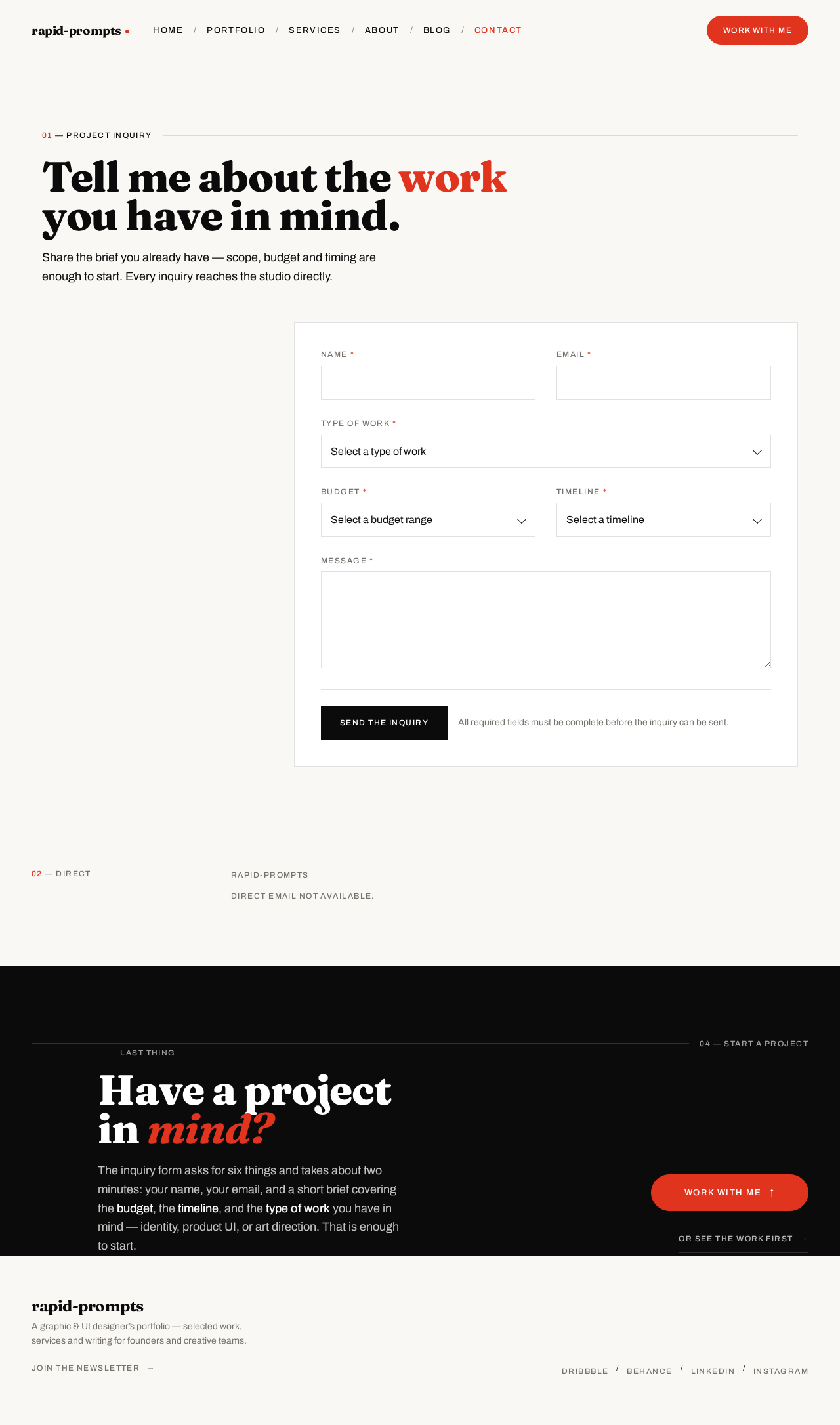 Contact Page design preview