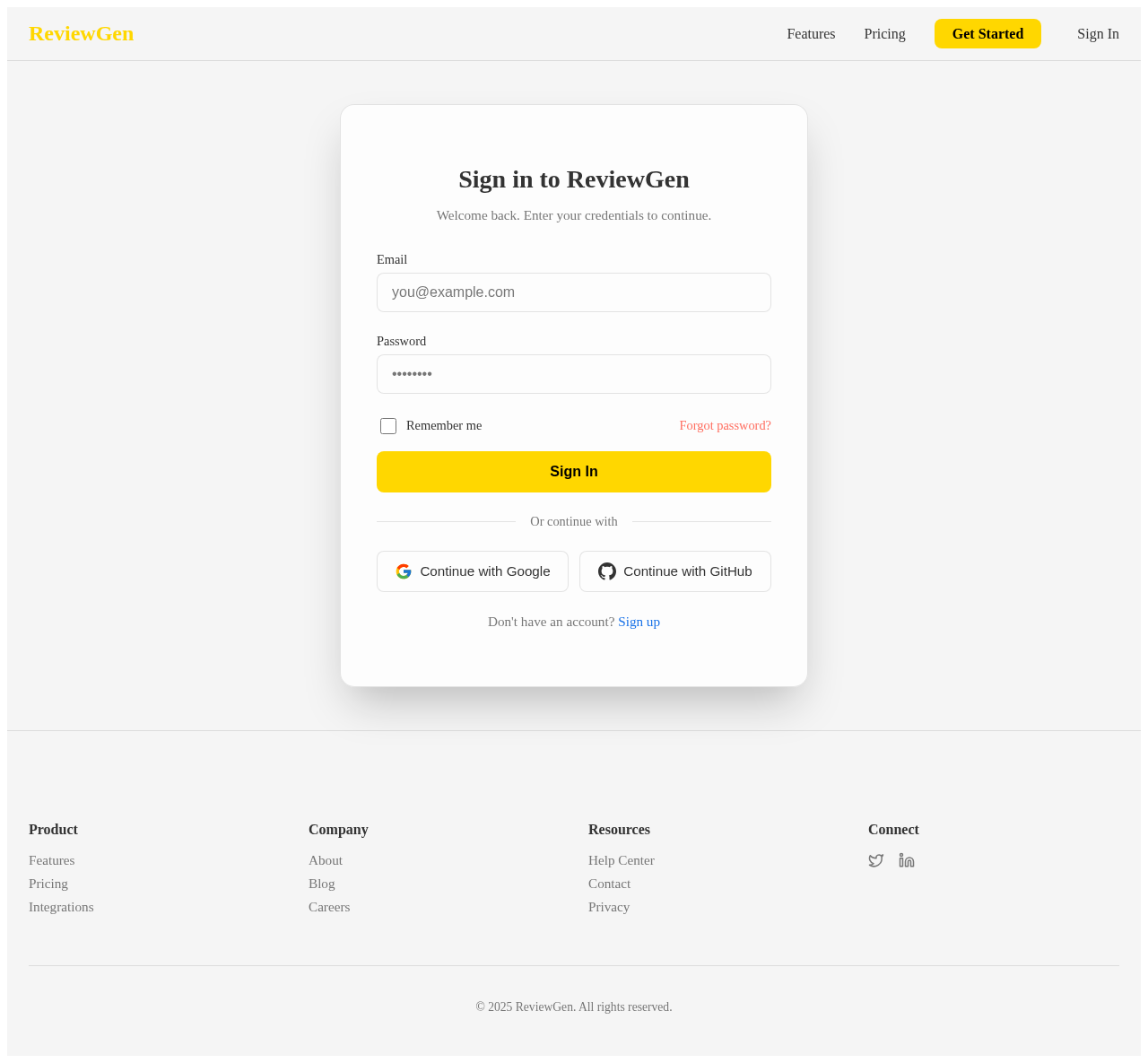 Login design preview