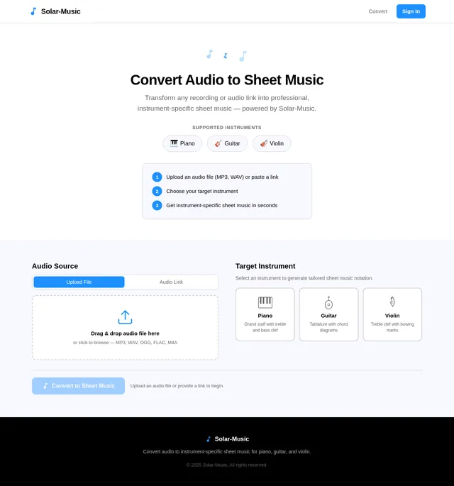 Audio to Sheet Music Conversion