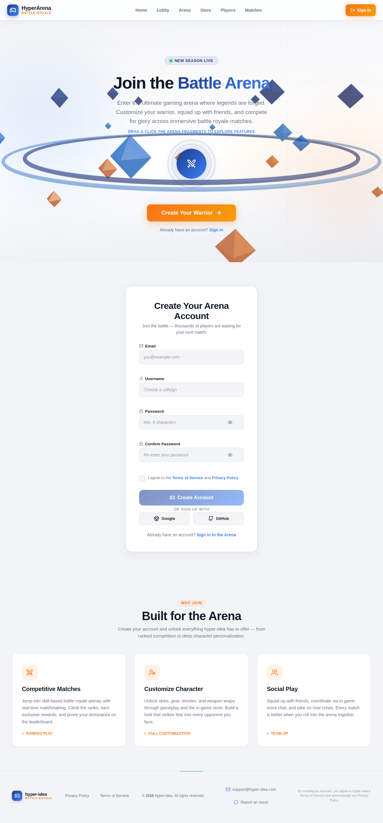 Signup design preview