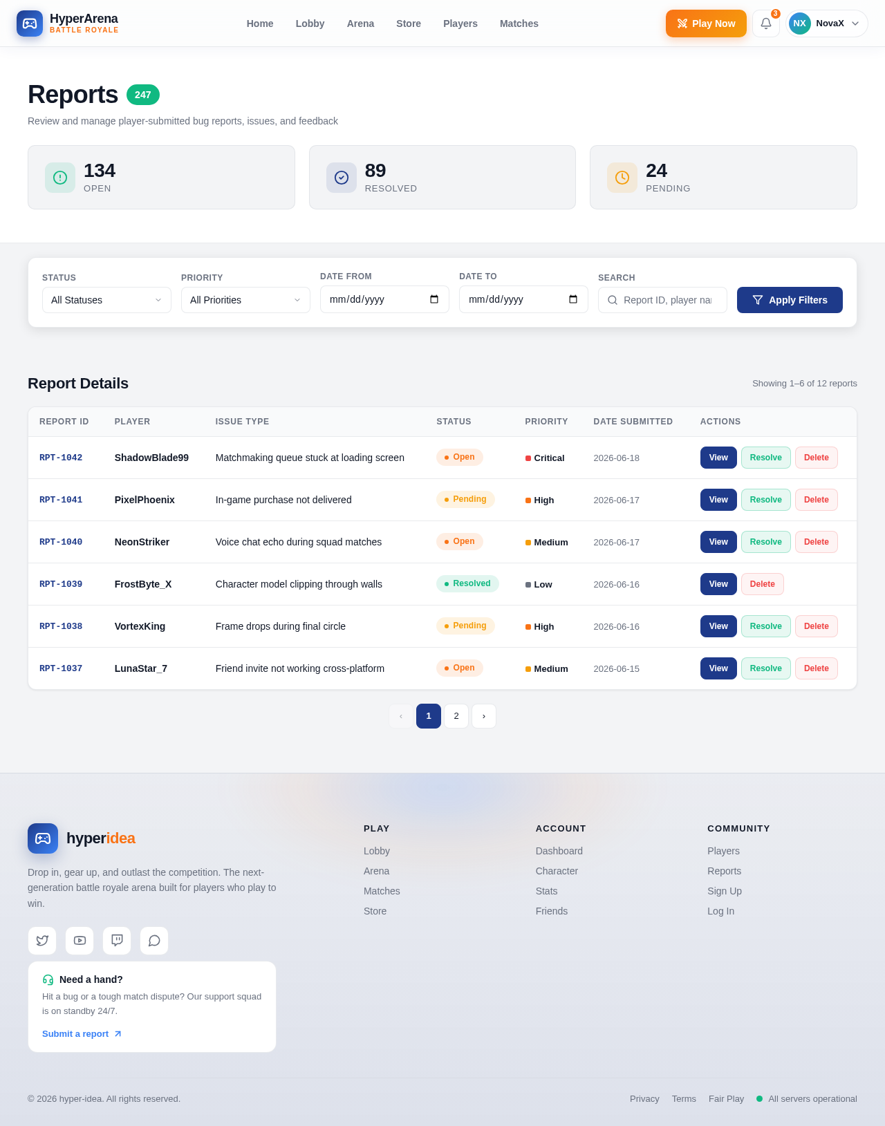 Reports design preview