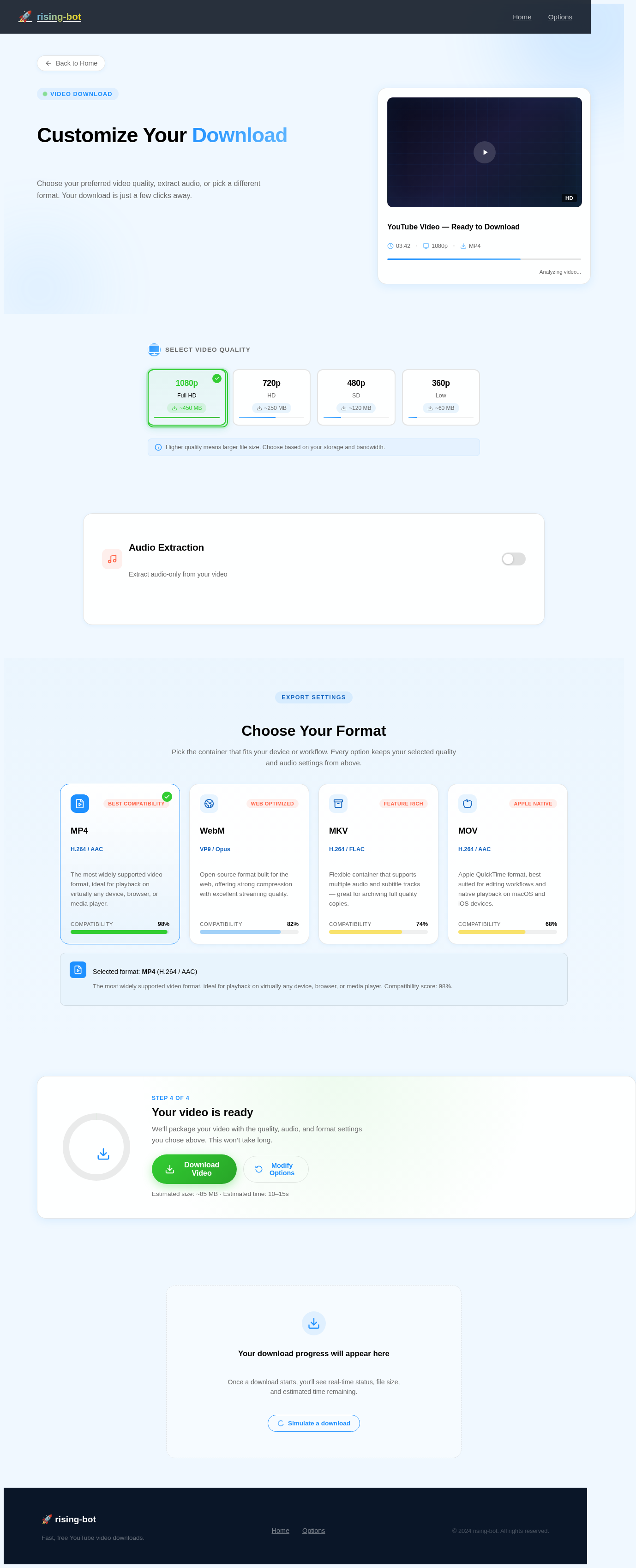 Options design preview