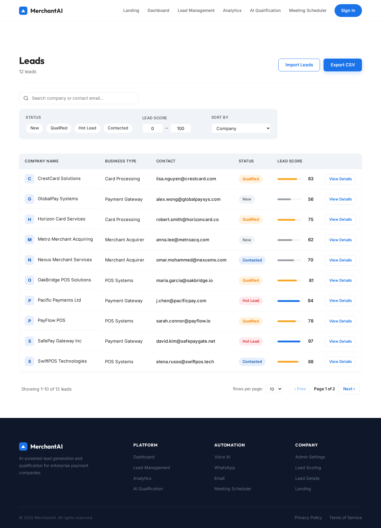 LeadManagement design preview