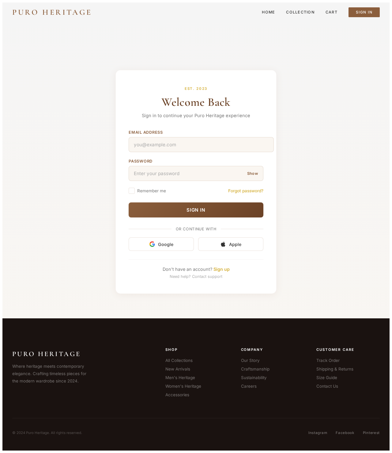 Login design preview