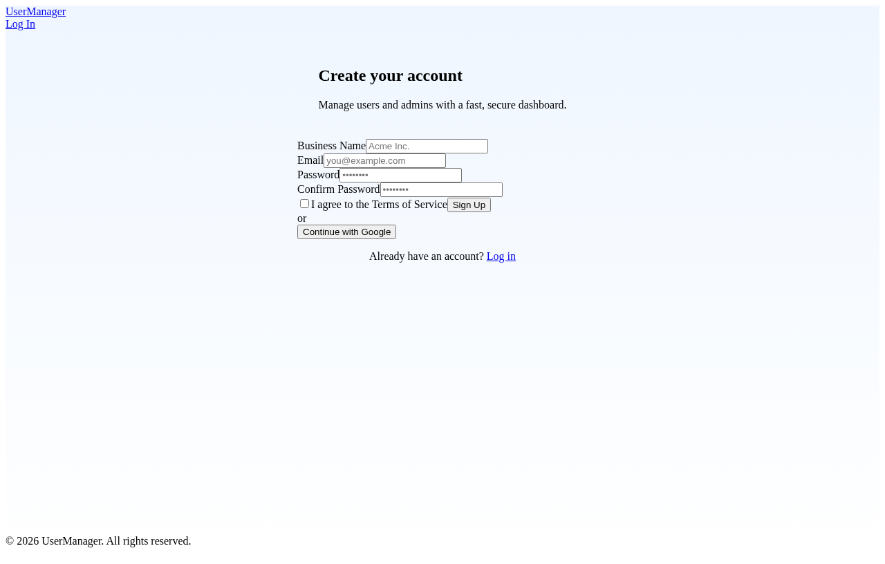 Signup design preview