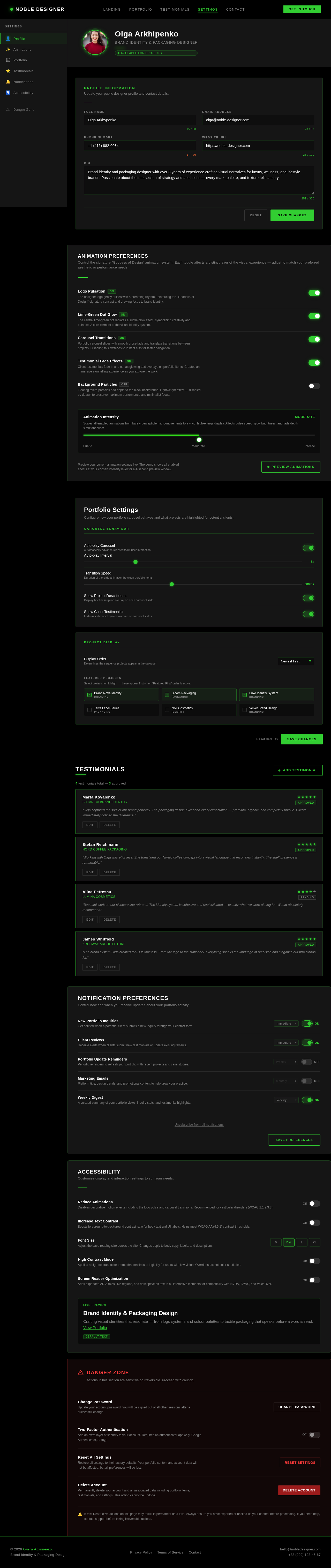 Settings design preview