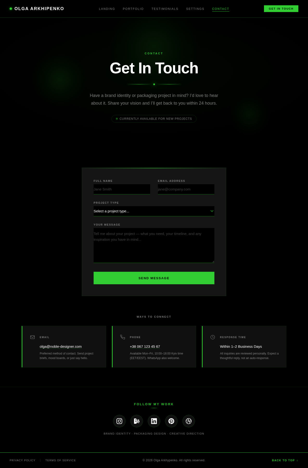 Contact design preview