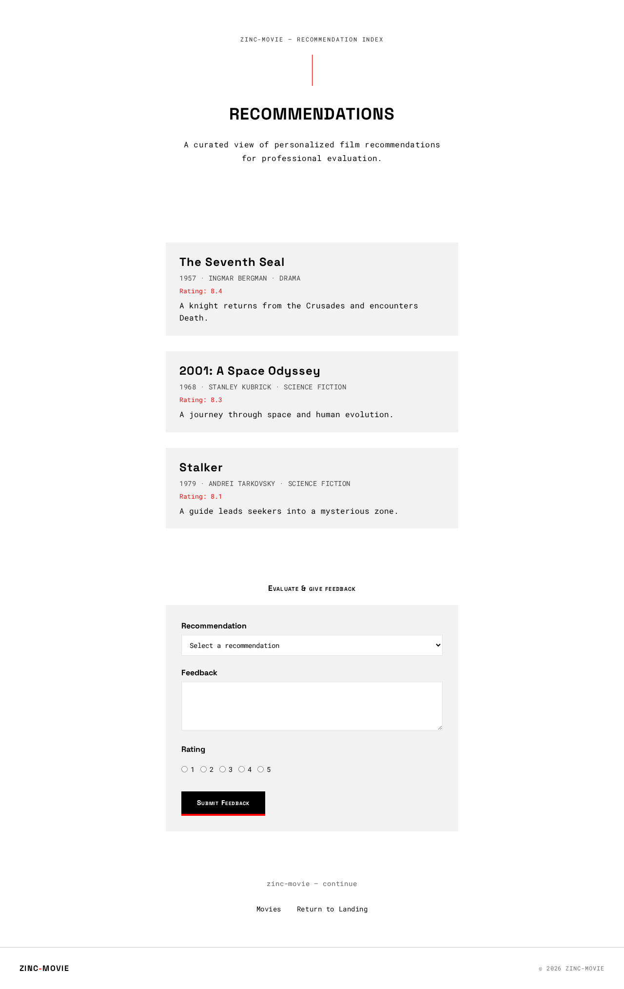 Recommendations design preview