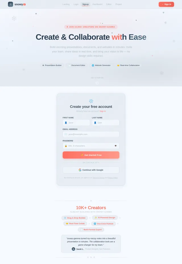 Signup