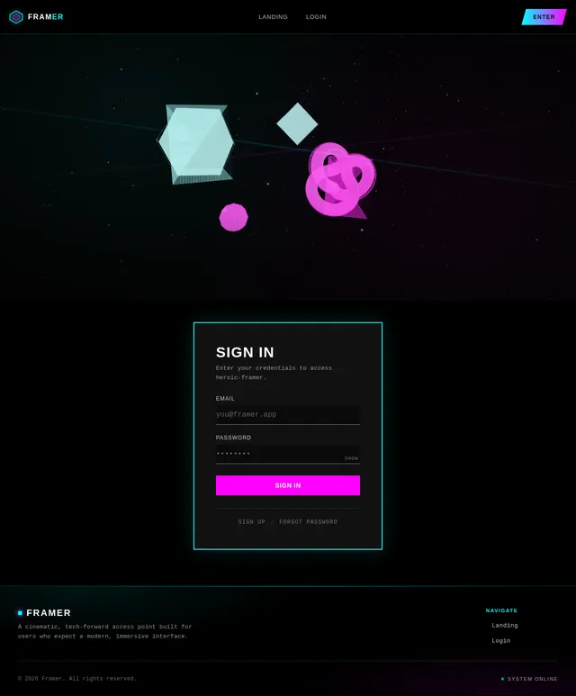 login page