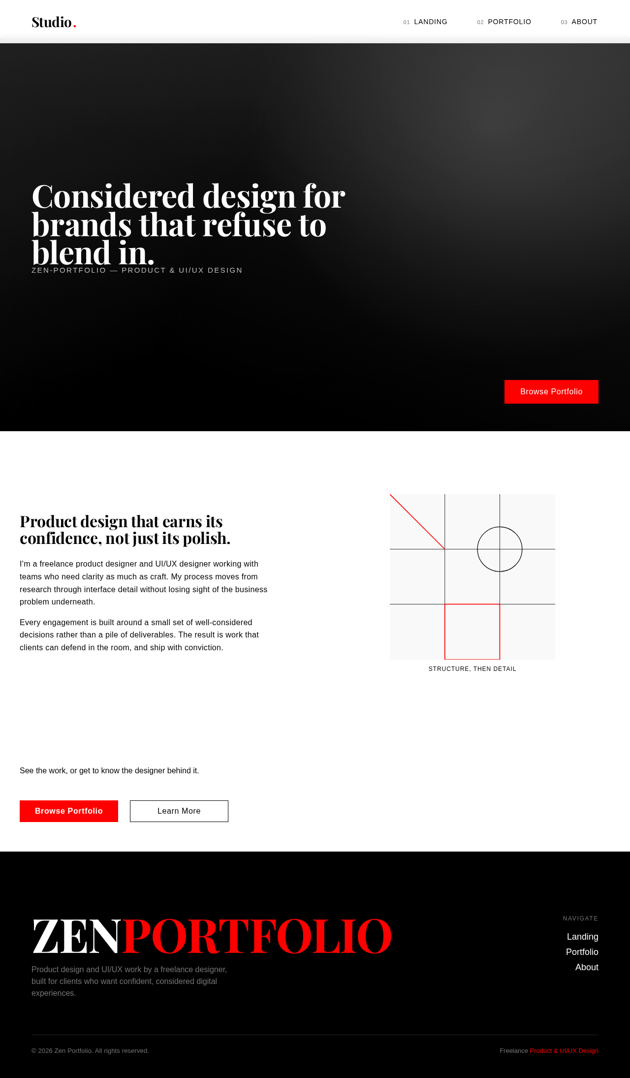 Landing design preview