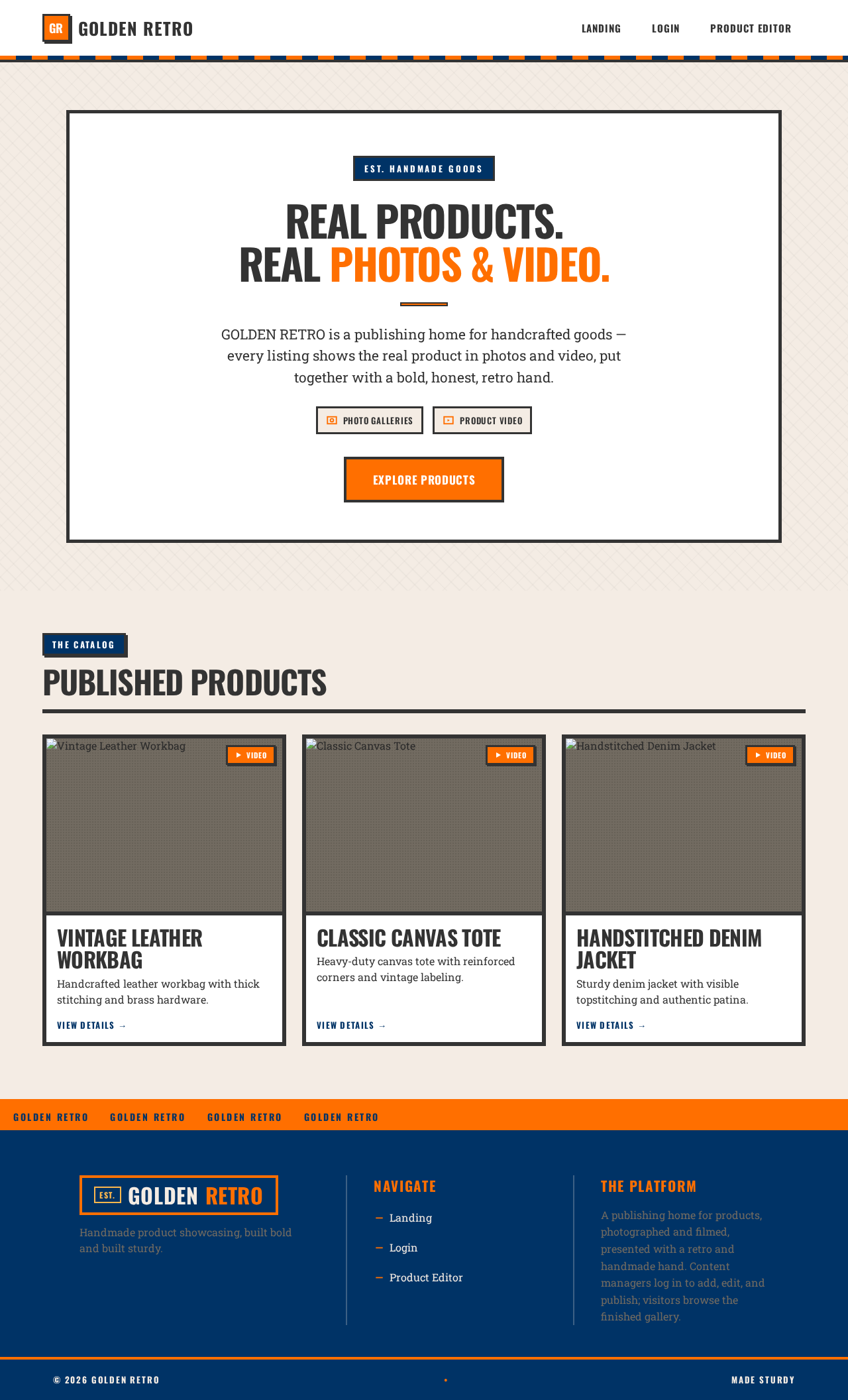 Landing design preview