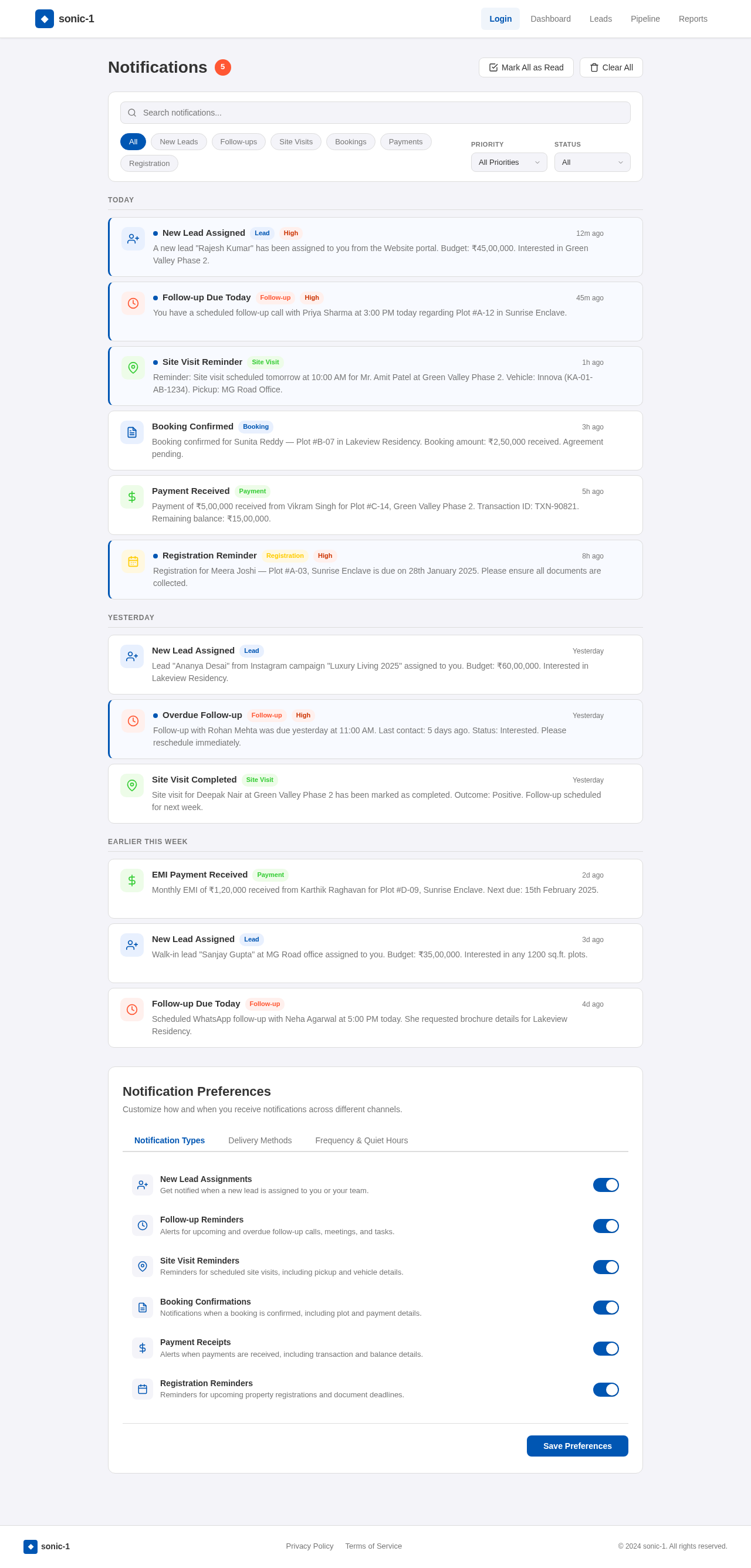 Notifications design preview