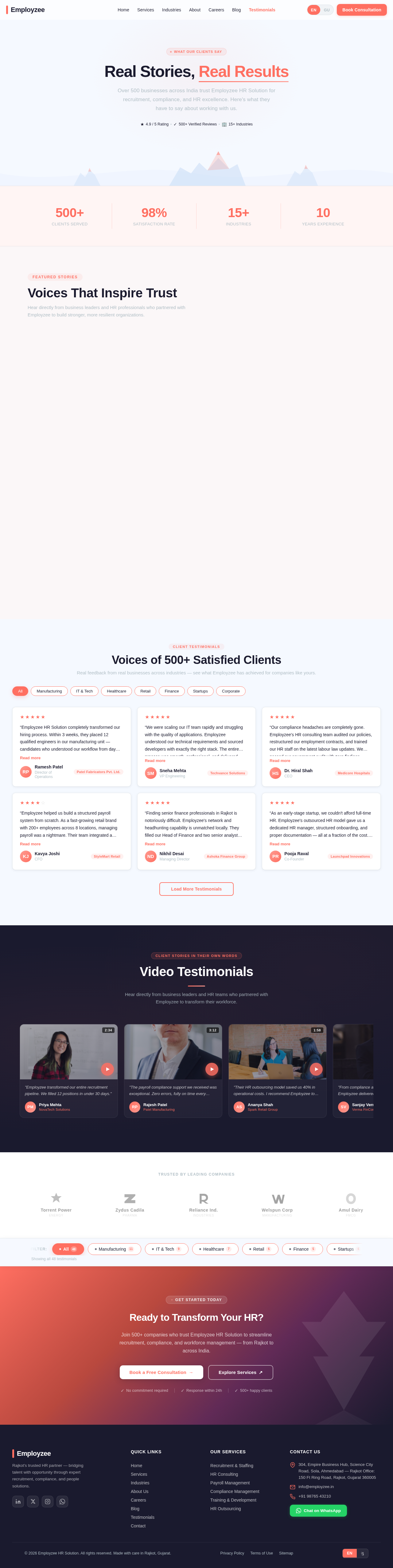 Testimonials design preview