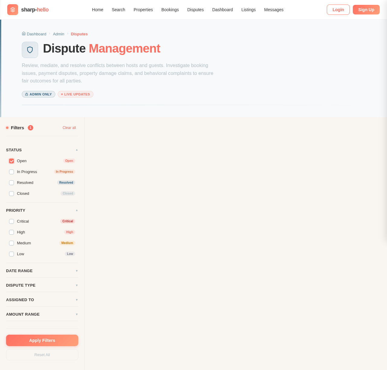 Disputes design preview