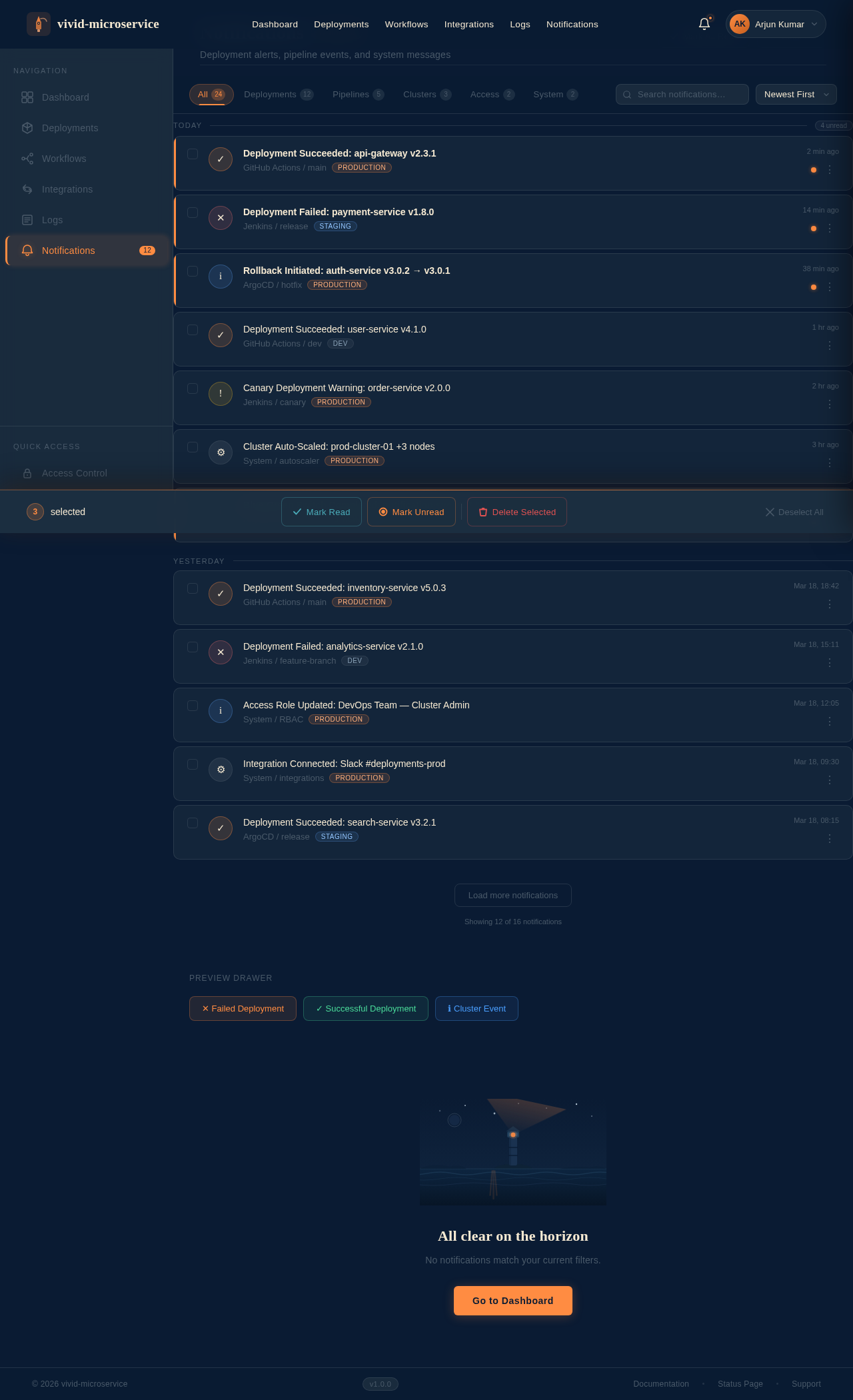 Notifications design preview