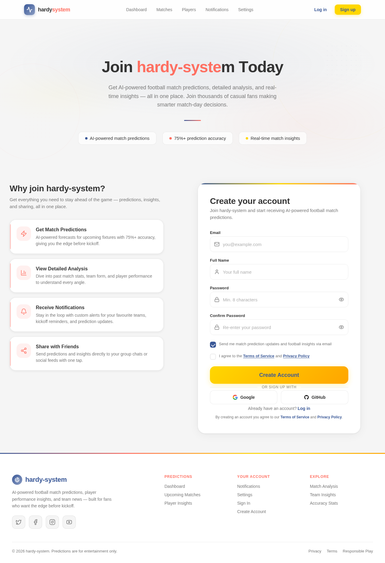 Signup design preview