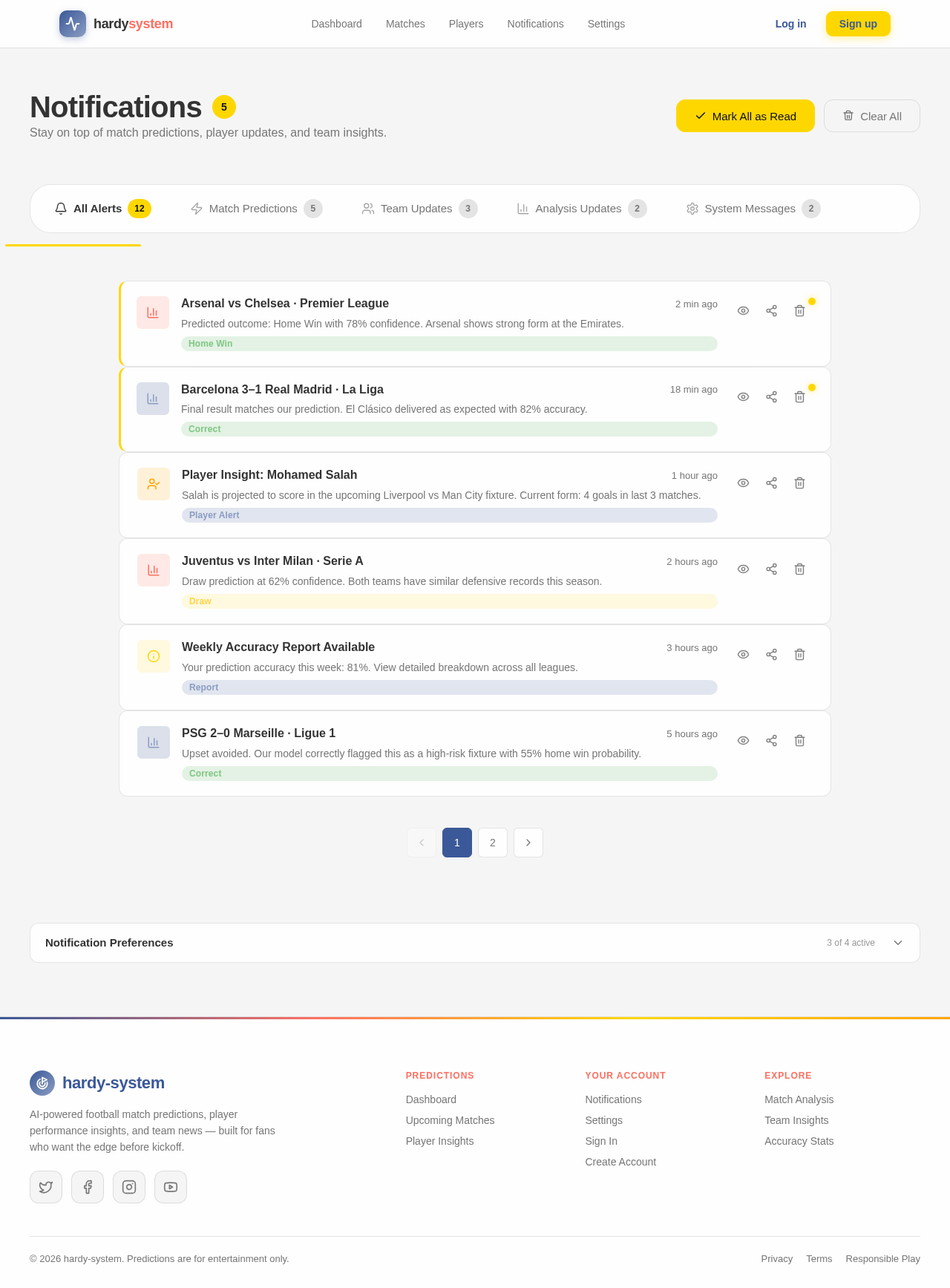 Notifications design preview