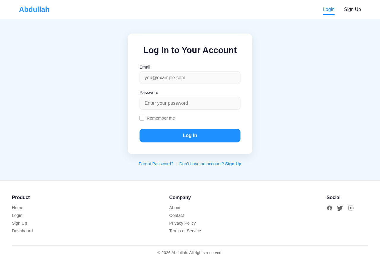 Login design preview