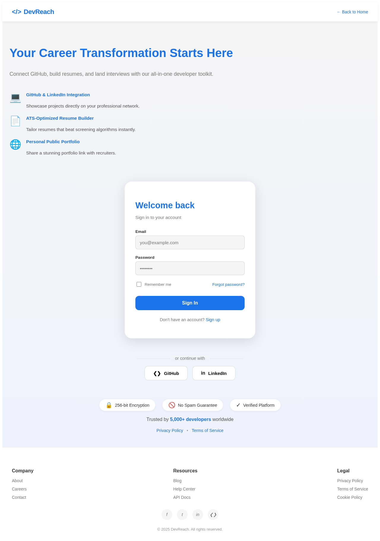 Login design preview