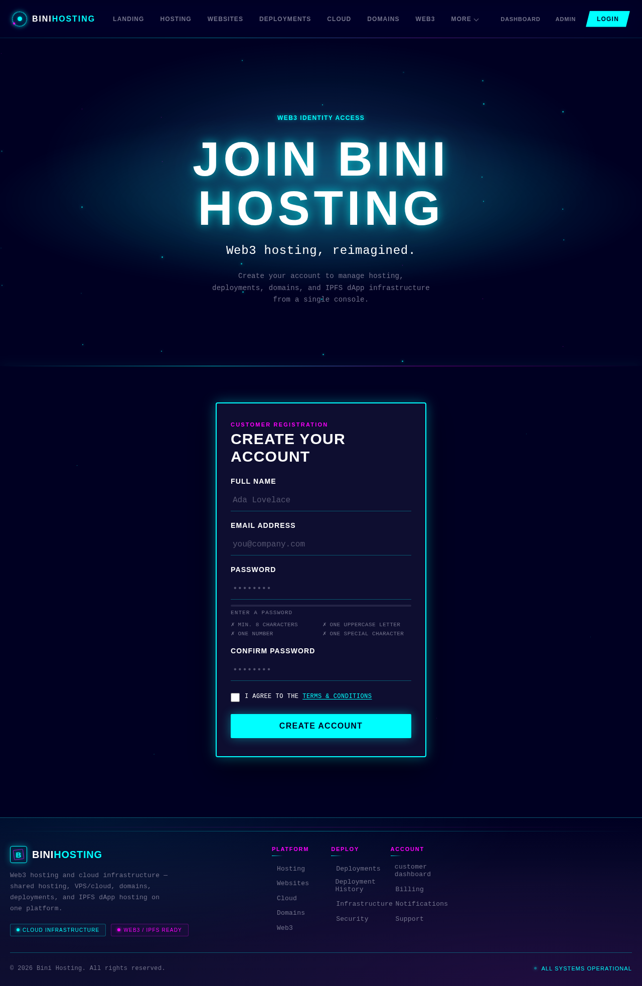 registration page design preview