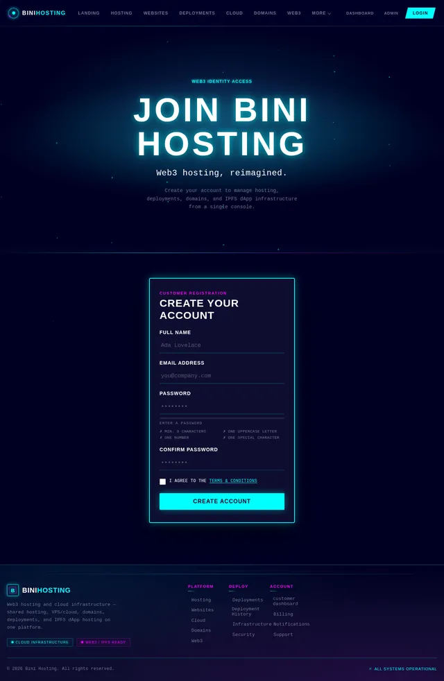 registration page
