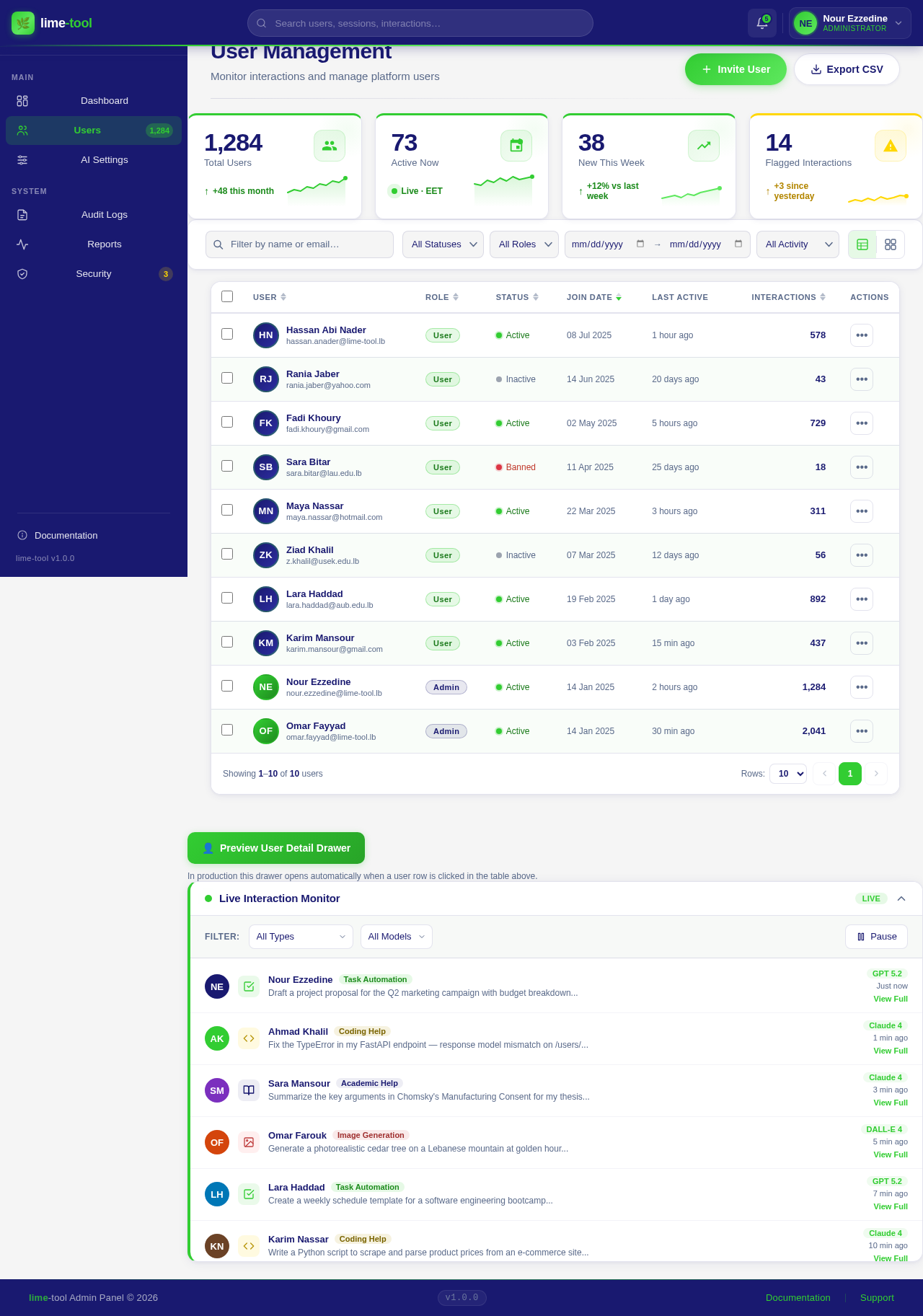 Users design preview