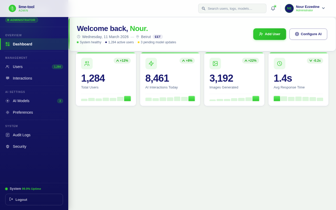 Admin Dashboard design preview