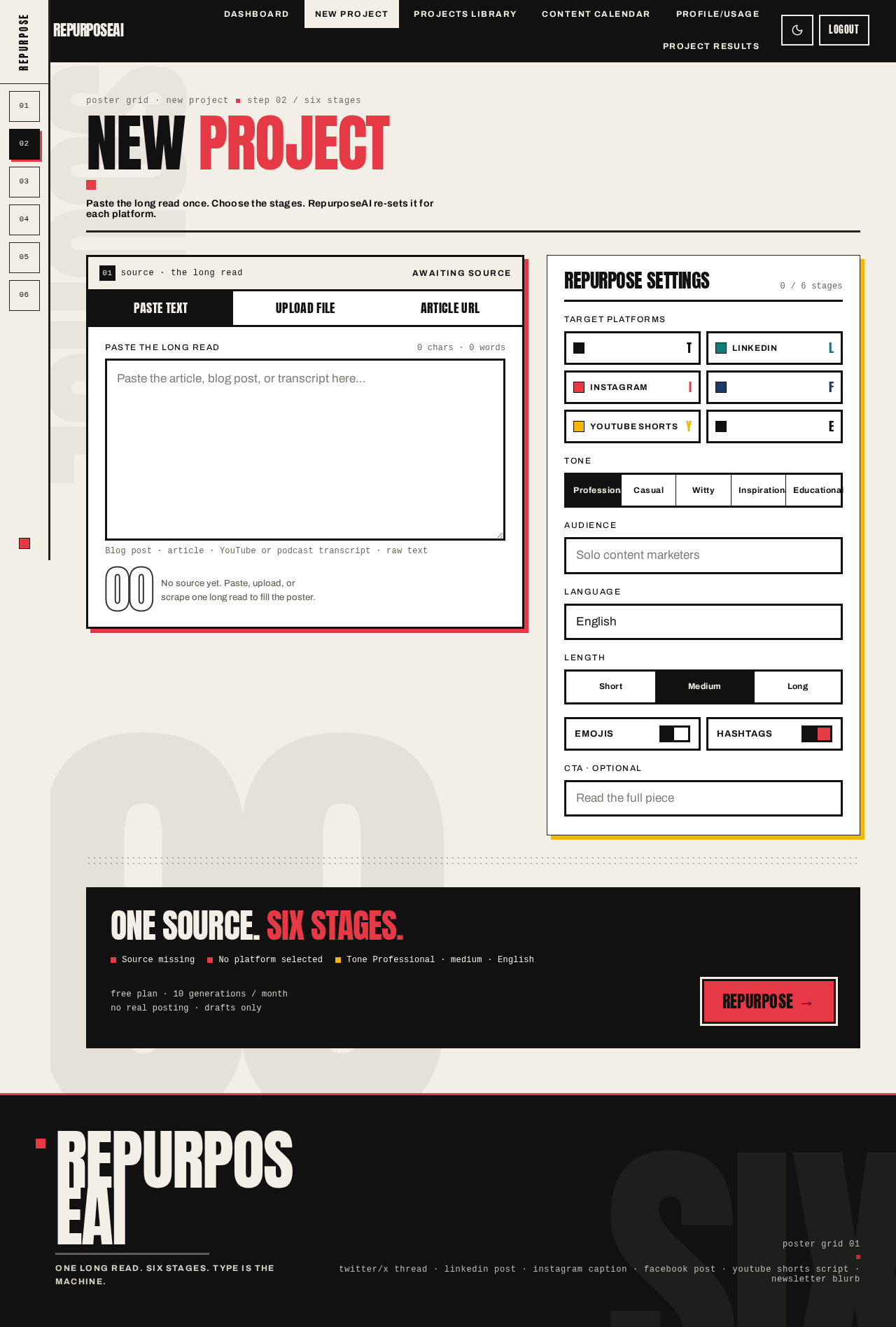 New Project design preview
