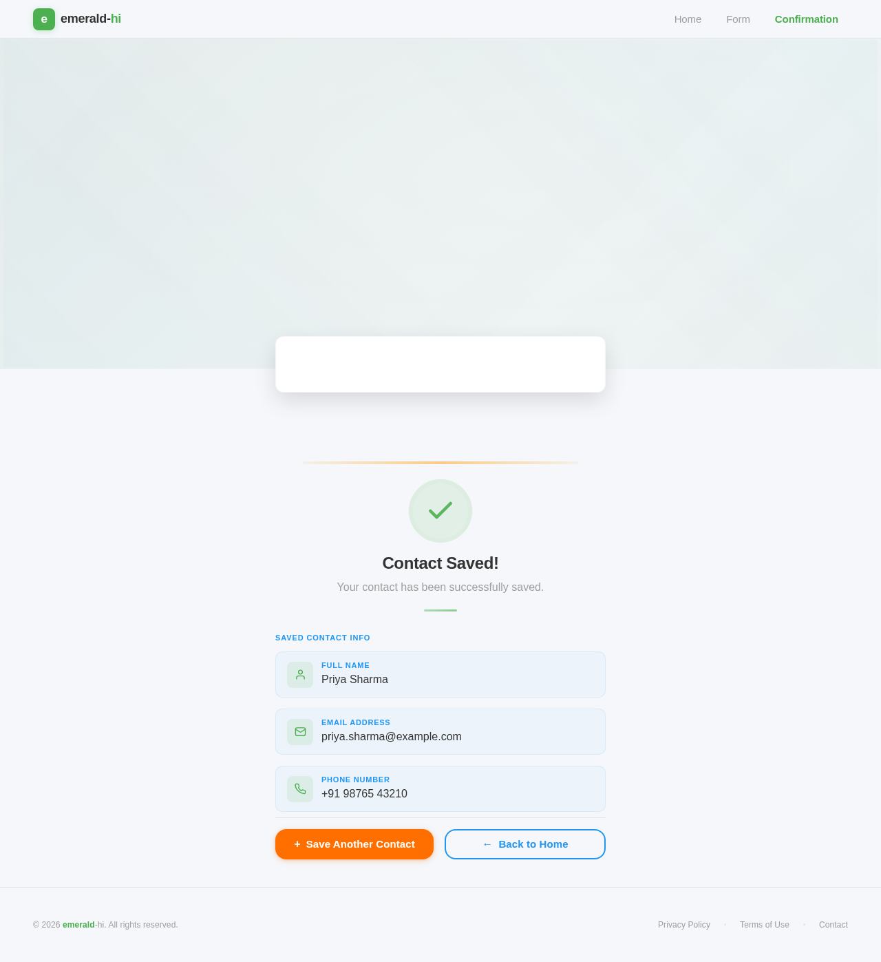 Confirmation design preview