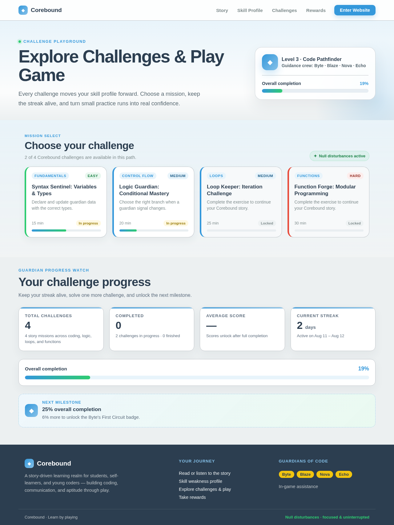 Explore challenges & play game design preview