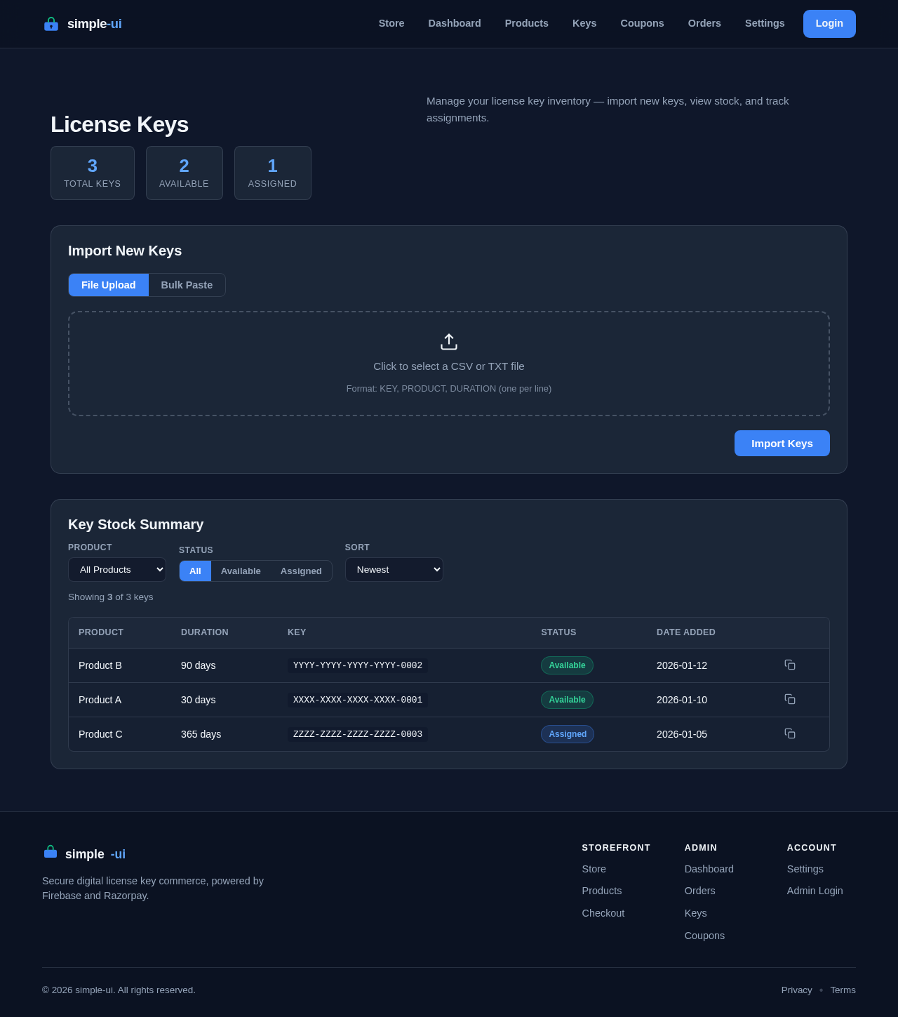 Keys design preview