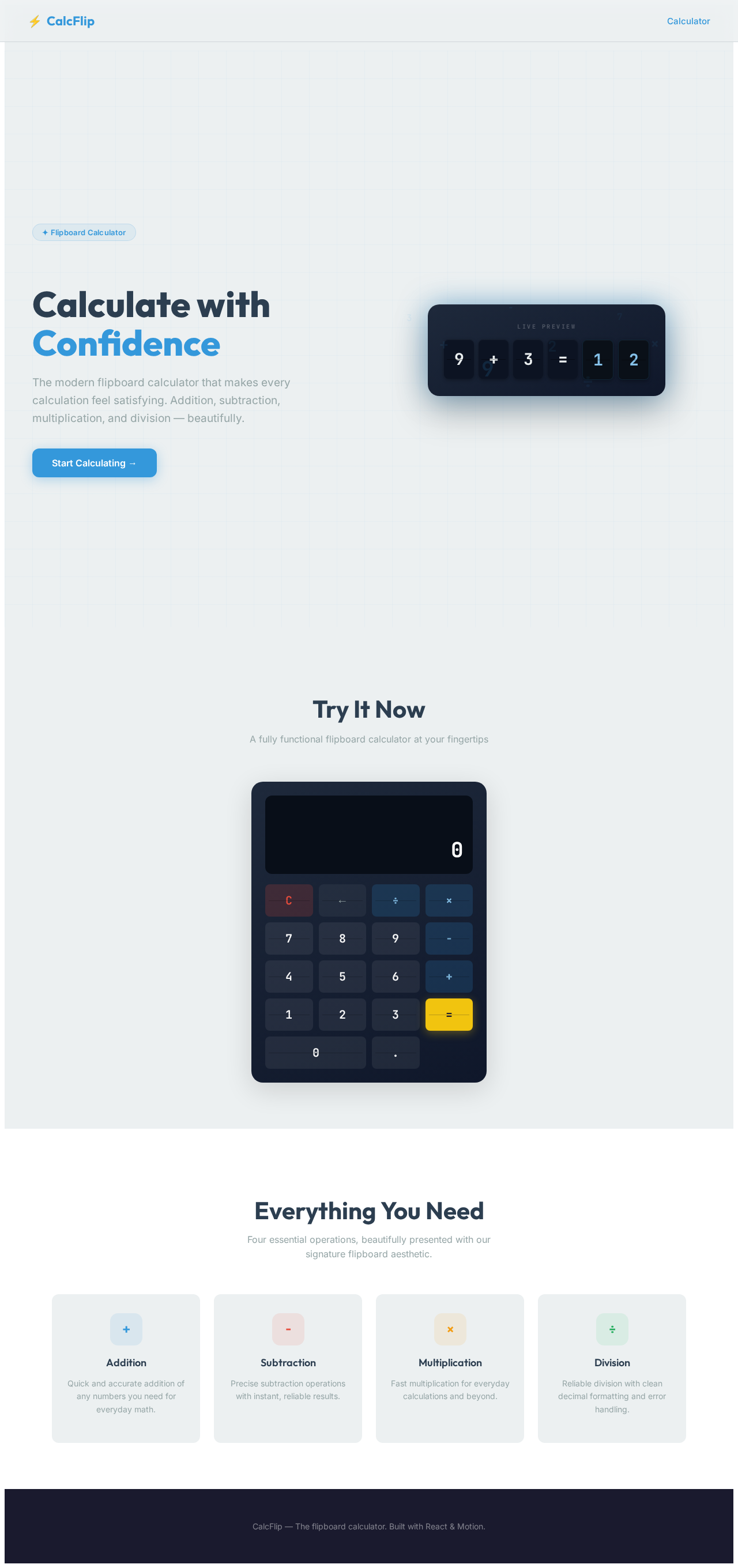 Calculator design preview