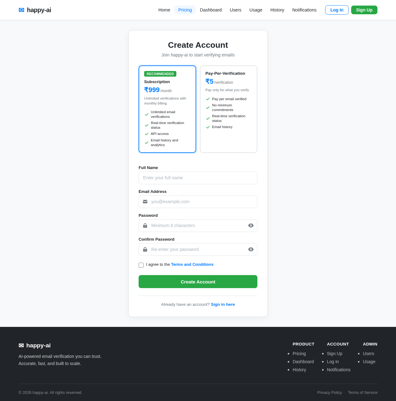 Signup design preview
