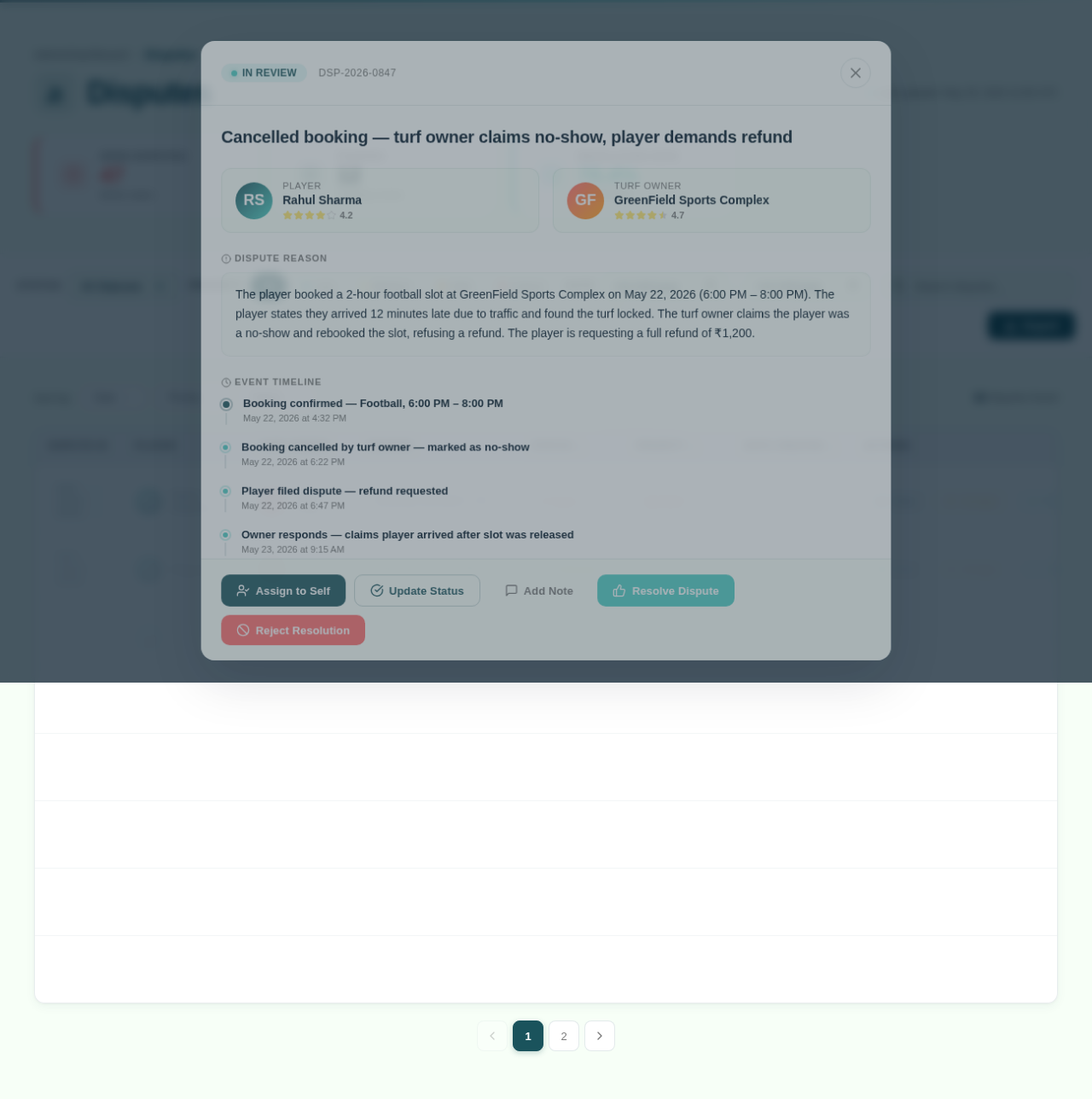 Disputes design preview