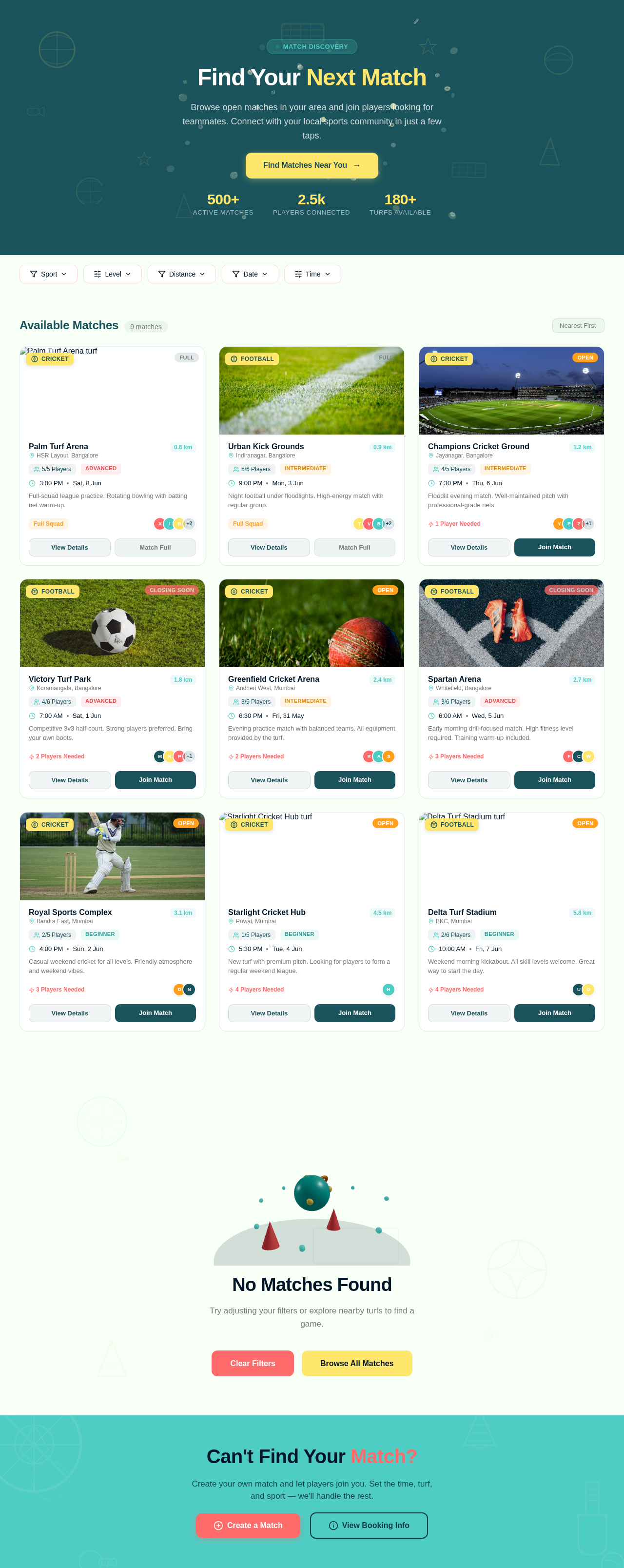 Matches design preview