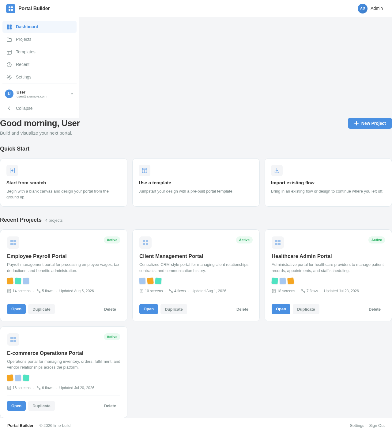 Dashboard design preview