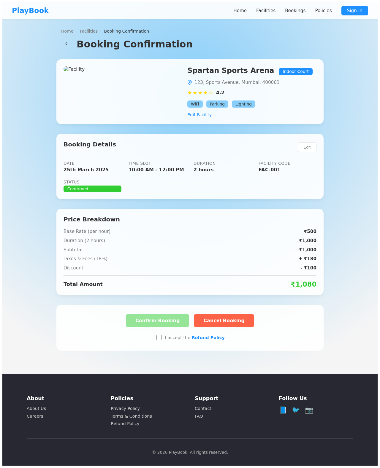 Booking design preview