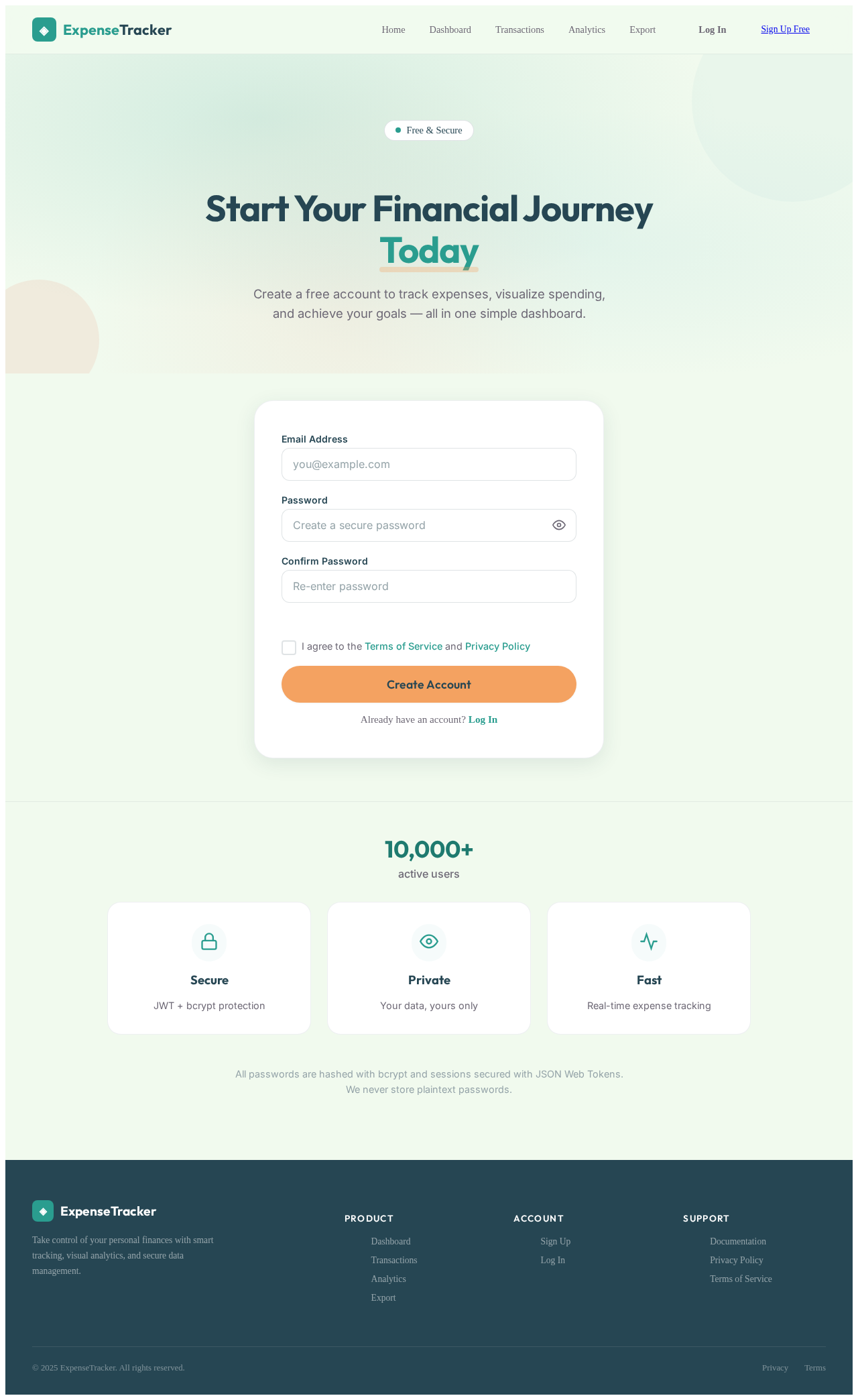Signup design preview